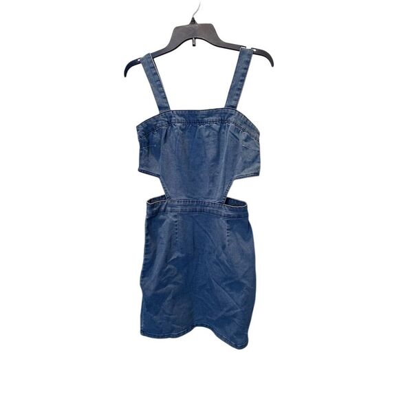 Tinseltown Women's XS Blue Denim Skirtalls Side Cutout Mini Dress - Picture 1 of 16